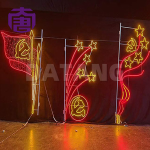 Lumière décorative à montage sur poteau, Noël, extérieur, IP65, métal, lampe de rue LED, décoration, place commerciale, éclairage paysager, éclairage de fête - Product Image 6