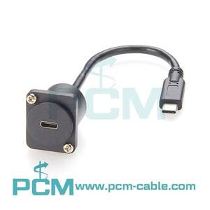 Câbles de connecteur USB C à montage sur panneau Câble de connecteur USB 3.1 Type C à montage sur panneau rond Connecteur USB Type C à montage sur châssis - Product Image 4