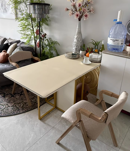 Chaise pliante simple et rétro pour hôtel, appartement, salle à manger, dossier en tissu, café, restaurant, étude, salon, chambre à coucher, usage domestique simple - Product Image 2