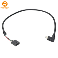 Konektor Ekstensi USB-C Tipe Loom 90 Derajat Industri, Terminal Multi-Pin 8P Tipe-C Male, Kabel Sinyal Kabinet PVC Tembaga OFC