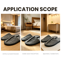 Pantuflas Desechables Transpirables de Lino con Suela Gruesa de 6 mm Antideslizante, Empaquetadas Individualmente, Pantuflas para Huéspedes de Hotel, OEM ODM MOQ 3000