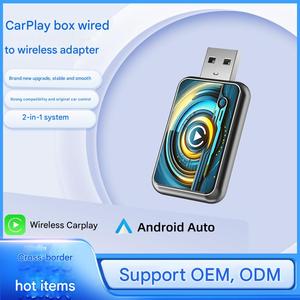 Adaptador Inalámbrico 2 en 1 <span class=keywords><strong>para</strong></span> CarPlay y <span class=keywords><strong>Android</strong></span> Auto, Adaptador de Conexión Automática de Baja Latencia Compatible con Todos los Modelos de Automóviles. - Product Image 2