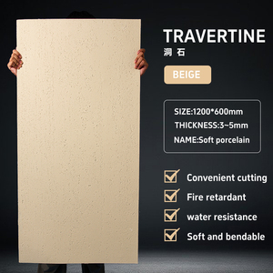 Baldosa Flexible de Travertino <span class=keywords><strong>Gris</strong></span> Oscuro con Orificios Grandes para Revestimiento de Fachadas de Patios Exteriores - Product Image 1