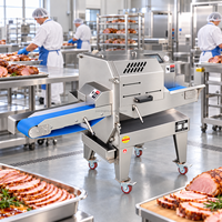 Trancheuse à viande professionnelle robuste, machine à trancher automatique pour jambon, bœuf rôti, saucisses et charcuterie