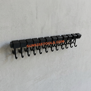 SUNTOOLS/STIPL Support mural en acrylique noir de forme irrégulière pour bijoux et outils, organisateur de rangement avec 12 crochets pour boucles d'oreilles, bagues et bracelets - Product Image 5