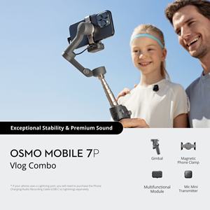 <span class=keywords><strong>Osmo</strong></span> <span class=keywords><strong>Mobile</strong></span> 7P Vlog <span class=keywords><strong>Combo</strong></span> con micrófono Mini transmisor Infinity Black <span class=keywords><strong>3</strong></span> Axis Smartphone Gimbal Stabilizer Kit para grabación de video - Product Image 5