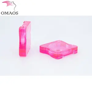 Vender Hot Selling 4g Cute Barbie Pink Full Transparent Blush Case Plastic Eyeshadow Blush Case Custom Blush Design