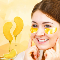 Parches de Colágeno de Oro de 24k para Debajo de los Ojos con Logotipo Personalizado, Paquete de 20 Pares, Mascarilla Antienvejecimiento de Biocolágeno para Ojeras