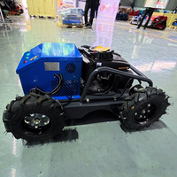 Tondeuse à gazon robotisée RC multifonction certifiée CE EPA, chenilles en caoutchouc, démarrage électrique, moteur à essence, usage industriel professionnel agricole