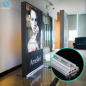 Guangzhou boîte d'éclairage double face LED boîtes à lumière suspendus publicité <span class=keywords><strong>site</strong></span> Web Seg impression profil d'extrusion sol marque - Product Image 2