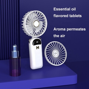 Ventilateurs à main électriques portables miniatures avec logo personnalisé, écran LED, 1200 mAh, 6 vitesses, vent puissant, pliables, rechargeables par USB, moteur sans balais - Product Image 4