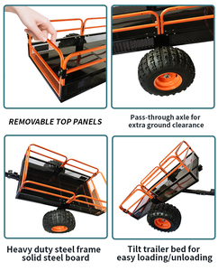 Carretilla <span class=keywords><strong>de</strong></span> Jardín Plegable con Laterales Abatibles, Plataforma <span class=keywords><strong>para</strong></span> Herramientas Industriales, Remolque <span class=keywords><strong>para</strong></span> Automóvil, Carga Pesada, Personalizable, OEM, Acero Pequeño, Recubrimiento en Polvo - Product Image 5