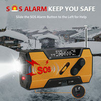 Radio Meteorológica AM/FM de 3 Bandas con Energía Solar de 2000 mAh, Carga de Emergencia para Teléfono Celular en Interiores/Exteriores, Linterna LED, Alarma SOS, Radio NOAA