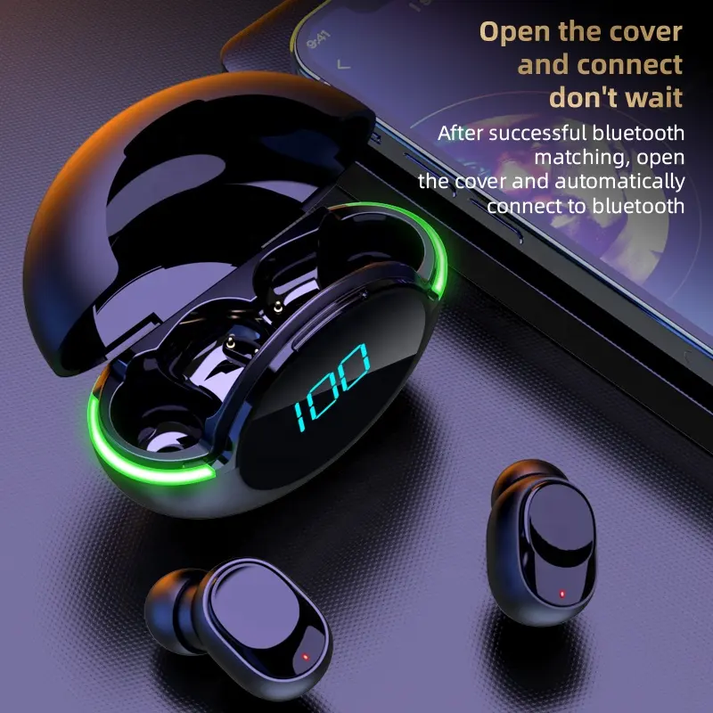Écouteurs intra-auriculaires sans fil Y80 avec étui de charge 9D stéréo, sport, étanche, jeu, avec Microphone, pour IOS/Android, nouveauté 2022