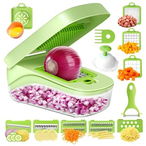 Vegetable Cutter Multi Functional 17 Piece <b>Set</b> Dicer Slicer Shredder For Onion Potato Carrot Garlic Meat - Product Image 1
