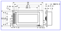 Modul LCD STN COB 8*2 Karakter dengan Font Cyrillic Rusia, Bebas Timbal, Kontroler ST7066U 5V SMC0802B-OR