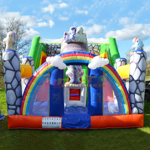 Tobogán inflable de unicornio de doble carril para niños, castillo inflable comercial para fiestas. - Product Image 2