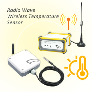 Radio Wave <b>Wireless</b> <b>Temperature</b> <b>Sensor</b> With Wire Leads Industrial Monitoring Probe Base Station System - Product Image 1