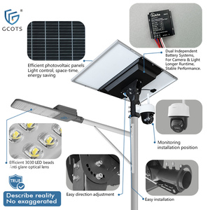 Outdoor IP65 Waterproof <b>Solar</b> Street <b>Light</b>+Monitoring Dual Supply <b>System</b> for Private Areas, Outdoor Monitoring, Industrial Areas - Product Image 2