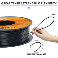 Geeetech Printer PLA 3D kecepatan tinggi, filamen pencetak 3D tanpa tali, filamen PLA hitam 300mm 1.75
