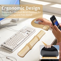Tapis de souris en mousse à mémoire de forme jaune avec repose-poignet, design épuré, pour PC, bureau et gaming