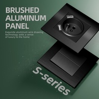 Prise murale USB française 2P+T à vente chaude avec double port de charge USB, DC 5V 2.1A, aluminium brossé, métal, cadre de plaque murale 86*86