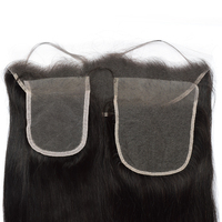 Lot de mèches de cheveux naturels lisses, fermeture frontale, emmêlée et nuancier, haute qualité