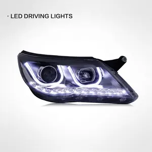 汽车灯适用于大众途观2009-2012大灯总成改装u型行车灯氙气大灯