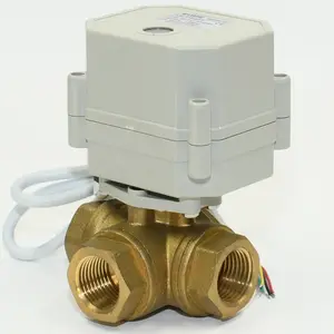 3 طرق منفذ L "BSP DN15mm CR04 CR202 إرجاع تلقائي 9-24V AC/DC جهاز التحكم في تدفق الصمام بمحرك - Product Image 1