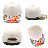 Gorra de Béisbol Personalizada de 5 Paneles con Estampado Floral de Frutas Naranjas, Visera Curva Ajustable, Unisex, Estilo Tropical de Verano