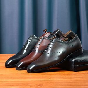 Handmade High-quality Custom Logo Square Waterproof Men's <b>Shoes</b> <b>Height</b> <b>Increasing</b> Autumn Wedding Casual Suits Oxford Office - Product Image 3