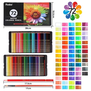 Crayons de couleur à l'eau professionnels FOSKA, pré-affûtés, 72/120 couleurs, avec mine à texture douce pour un mélange facile, dessin et ombrage - Product Image 2