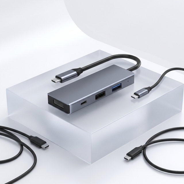 Hot Selling 4-in-1 USB 3.0 Type-C Docking Station Aluminum Alloy Charging & Data Transfer Hub for PC Factory Wholesale