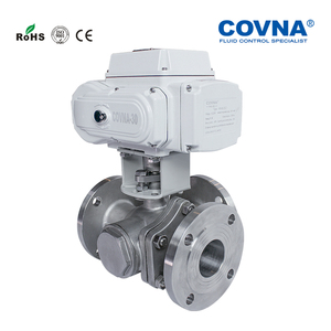 Válvula de Bola Eléctrica COVNA Hk60-Q-TF DN80 de 3 Pulgadas y 3 Vías con Puerto en L, 24 V CC, Acero Inoxidable CF8M, Tipo Brida, Válvula Motorizada - Product Image 5