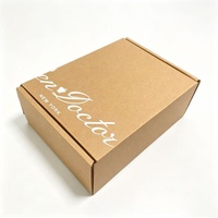 Boîte d'expédition en carton ondulé personnalisée avec bande détachable en papier kraft, logo blanc imprimé, pour vêtements et livraison quotidienne de colis