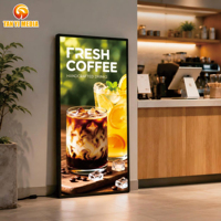Cadre d'affichage LED ultra-mince 400*600 pour boulangerie, en verre trempé et aluminium, mural, pour menu, commande en gros