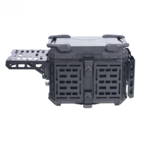 Top case moto en aluminium style armure 45L, étanche, avec valises latérales extensibles, coffre universel