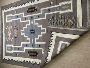 Geometric Navajo Kilim Rug Wool Flat Weave Non Slip Rubber Backing Earth Tone Home Decor Living <b>Room</b> Rug - Product Image 3