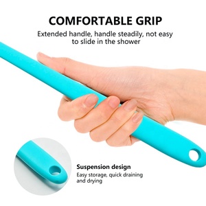 Двусторонняя массажная щетка для душа 2-в-1 с длинной ручкой, отшелушивающая, мягкая силиконовая щетка для тела и спины - Product Image 3
