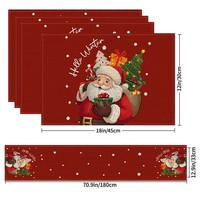 Nappe de table en lin imprimé style nordique pour Noël, chemin de table, set de table, tapis isolant thermique pour restaurant occidental, vente en gros