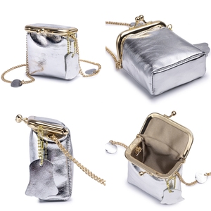 Logo personnalisé Nouveau mini sac en cuir véritable pour rouge à lèvres porte-monnaie écouteurs maquillage cosmétique <span class=keywords><strong>pochette</strong></span> de rangement avec chaîne pour les femmes - Product Image 6