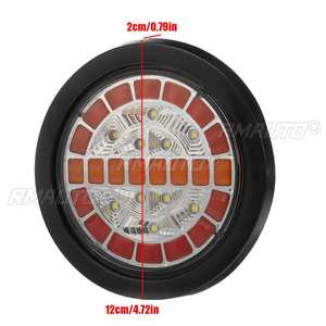 ไฟท้าย LED ทรงกลม 1/2/4 ดวง สำหรับรถพ่วง 12V 24V ไฟท้ายรถบรรทุก ไฟเลี้ยวแบบไดนามิก ไฟเบรก - Product Image 5
