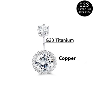 Hot-bán xuyên biên giới cơ thể xuyên G23 Titanium <span class=keywords><strong>Rod</strong></span> thép không gỉ đồng Zircon Navel vòng tình yêu bướm thiết kế bán buôn - Product Image 6