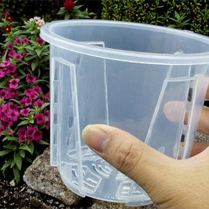 Vaso da fiori in plastica trasparente moderno da giardinaggio domestico su misura, vaso di orchidee traspirante con fori - Product Image 4