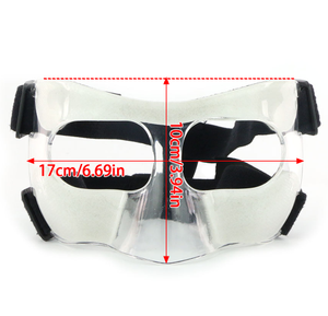 Protector facial deportivo transparente de talla única para baloncesto, protector facial ajustable con esponja de alta calidad - Product Image 4