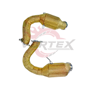 Tubería de Escape con Aislamiento Térmico Vortex Gold para Porsche Macan Turbo S 3.0T 3.6T V6 2014-2018, Sistema de Tuberías Turbo de Competición - Product Image 3