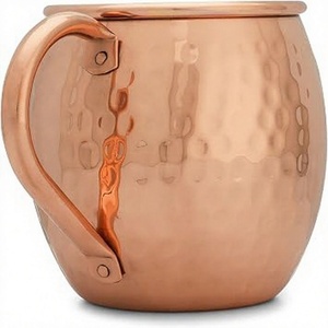 Taza Moscow Mule de Cobre, Taza de Cóctel de Cobre Martillado Premium con Asa Resistente para el Hogar, Cocina, Bar y Bebidas de Fiesta, Taza para Cerveza - Product Image 1