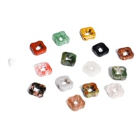 Vente en gros de pierres précieuses DIY Pendentif Collier Bracelet Accessoires Cristal naturel Agate Jade Creux Trèfle à quatre feuilles Perles