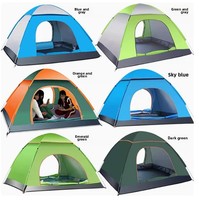Tente familiale d'extérieur camouflage quatre saisons pour 2 personnes, imperméable, ouverture rapide entièrement automatique, tissu Oxford 210D, camping en coton