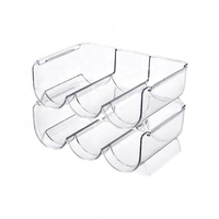Étagère à vin empilable transparente en acrylique pour rangement de bouteilles
